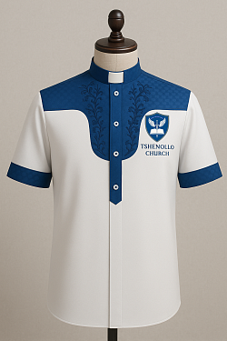 White short sleeve Priest shirt